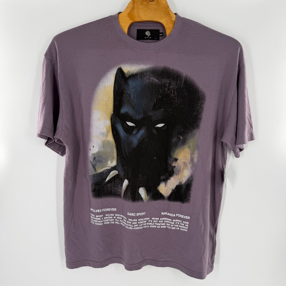 Darc Sport Marvel Black Panther Wolves Forever Tee Purple XXL Limited 957/1000